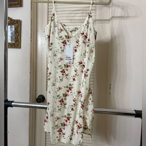 Reformation NWT Womens Cream Floral Tank Slip Dress